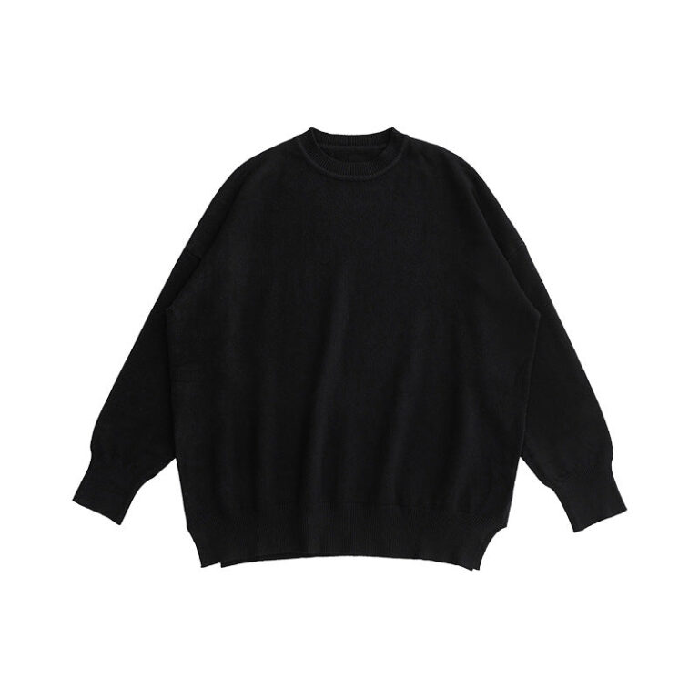 Hem Slit lazy Wind Round Neck Sweater